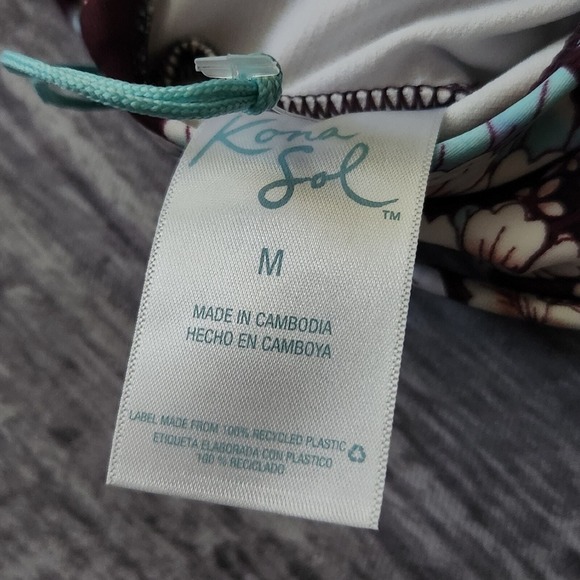 Floral Tankini Swim Top, V Neck, Adjustable Straps, Swimsuit Top - Picture 5 of 9